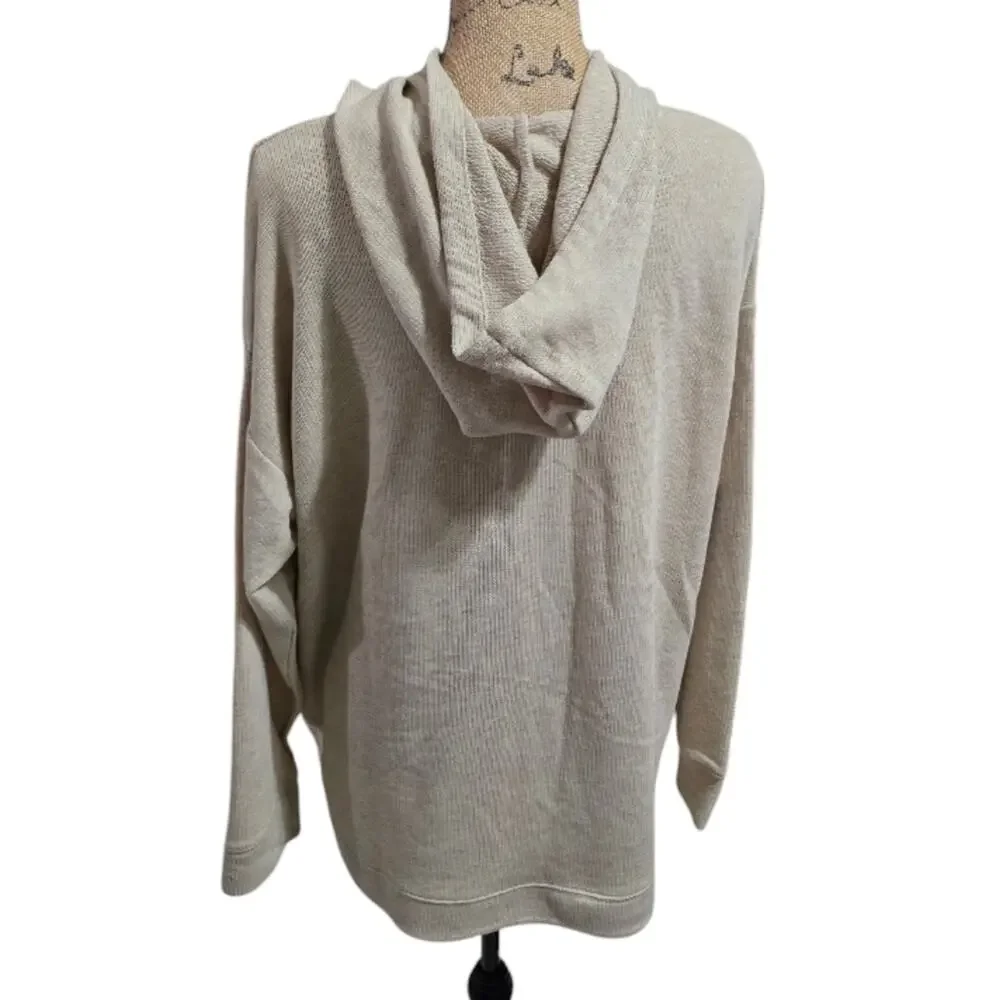 Michael Kors Cozy Wheat Relaxed‎ Hooded Long Sleeve Sweater Plus Size 1X New
